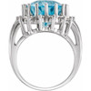 Halo Style Ring Mounting in 10 Karat White Gold for Oval Stone, 5.9 grams