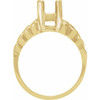Solitaire Ring Mounting in 14 Karat Rose Gold for Emerald cut Stone, 2.9 grams