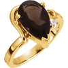 Accented Ring Mounting in 18 Karat Yellow Gold for Pear shape Stone, 2.97 grams