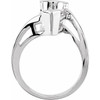 Bypass Ring Mounting in 10 Karat White Gold for Pear shape Stone, 3.29 grams