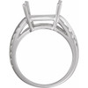 Solitaire Ring Mounting in Sterling Silver for Emerald cut Stone, 2.92 grams