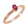 Solitaire Ring Mounting in 18 Karat Rose Gold for Oval Stone, 1.81 grams