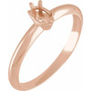 Solitaire Ring Mounting in 14 Karat Rose Gold for Oval Stone, 1.51 grams
