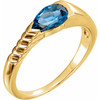Solitaire Ring Mounting in 18 Karat White Gold for Pear shape Stone, 4.69 grams