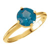 Solitaire Ring Mounting in 10 Karat White Gold for Round Stone, 1.44 grams