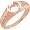 Bezel Set Solitaire Ring Mounting in 14 Karat Rose Gold for Round Stone, 4.32 grams