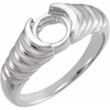 Bezel Set Solitaire Ring Mounting in 18 Karat White Gold for Round Stone, 4.23 grams
