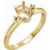 Accented Ring Mounting in 18 Karat Yellow Gold for Oval Stone, 2.1 grams