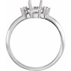 Accented Ring Mounting in 18 Karat White Gold for Oval Stone, 1.99 grams