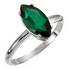 Solitaire Ring Mounting in 18 Karat White Gold for Marquise Stone, 1.93 grams