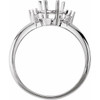 Accented Ring Mounting in 10 Karat White Gold for Pear Stone, 1.53 grams