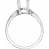 Solitaire Ring Mounting in 10 Karat White Gold for Oval Stone, 3.18 grams