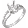 Solitaire Ring Mounting in 18 Karat White Gold for Oval Stone, 2.66 grams