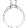 Solitaire Ring Mounting in 18 Karat White Gold for Oval Stone, 2.66 grams