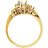 Accented Ring Mounting in 10 Karat Yellow Gold for Pear shape Stone, 3.36 grams
