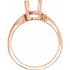 Solitaire Ring Mounting in 10 Karat Rose Gold for Oval Stone, 2.06 grams