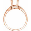 Solitaire Ring Mounting in 18 Karat Rose Gold for Oval Stone, 2.8 grams