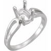 Solitaire Ring Mounting in Platinum for Oval Stone, 3.65 grams