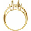 Accented Ring Mounting in 18 Karat White Gold for Oval Stone, 2.87 grams