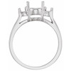 Accented Ring Mounting in 18 Karat White Gold for Oval Stone, 2.92 grams