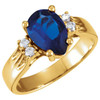 Accented Ring Mounting in 18 Karat Yellow Gold for Pear shape Stone, 3.85 grams