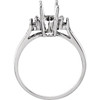 Accented Ring Mounting in 10 Karat White Gold for Marquise Stone, 2.07 grams