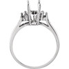Accented Ring Mounting in Sterling Silver for Marquise Stone, 1.93 grams