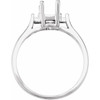 Accented Ring Mounting in 18 Karat White Gold for Round Stone, 3.21 grams