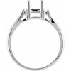Accented Ring Mounting in Platinum for Emerald cut Stone, 4.98 grams