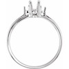 Accented Ring Mounting in 10 Karat White Gold for Marquise Stone, 1.69 grams