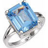 Solitaire Ring Mounting in 10 Karat Rose Gold for Emerald cut Stone, 3.41 grams