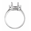 Accented Ring Mounting in 18 Karat Rose Gold for Emerald Stone, 4.63 grams