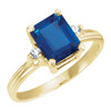 Accented Ring Mounting in 18 Karat Yellow Gold for Emerald Stone, 3.96 grams