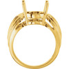 Solitaire Ring Mounting in 10 Karat Yellow Gold for Oval Stone, 4.36 grams