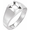 Solitaire Ring Mounting in 18 Karat White Gold for Oval Stone, 10.99 grams