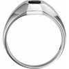 Bezel Set Ring Mounting in 18 Karat White Gold for Emerald cut Stone, 9.43 grams