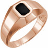 Bezel Set Ring Mounting in 18 Karat Rose Gold for Emerald cut Stone, 9.93 grams