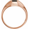 Bezel Set Ring Mounting in 18 Karat Rose Gold for Emerald cut Stone, 9.93 grams