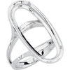 Solitaire Ring Mounting in 18 Karat White Gold for Oval Stone, 6.95 grams
