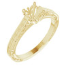 Solitaire Engagement Ring or Band Mounting in 18 Karat Yellow Gold for Round Stone, 3.89 grams