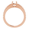 Accented Engagement Ring Mounting in 18 Karat Rose Gold for Round Stone, 3.88 grams