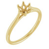 Solitaire Engagement Ring Mounting in 10 Karat Yellow Gold for Round Stone, 2.01 grams
