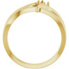 Bypass Ring Mounting in 18 Karat Yellow Gold for Round Stone, 6.7 grams