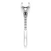 Accented Engagement Ring Mounting in 10 Karat White Gold for Round Stone, 2.78 grams