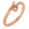 Family Bezel Set Ring Mounting in 18 Karat Rose Gold for Round Stone, 3.11 grams