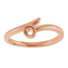 Family Bezel Set Ring Mounting in 18 Karat Rose Gold for Round Stone, 3.11 grams