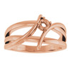 Bypass Ring Mounting in 10 Karat Rose Gold for Round Stone, 4.91 grams