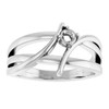 Bypass Ring Mounting in 18 Karat White Gold for Round Stone, 6.36 grams