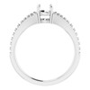Accented Engagement Ring Mounting in 18 Karat White Gold for Round Stone, 3.69 grams