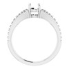 Accented Engagement Ring Mounting in 18 Karat White Gold for Round Stone, 3.69 grams